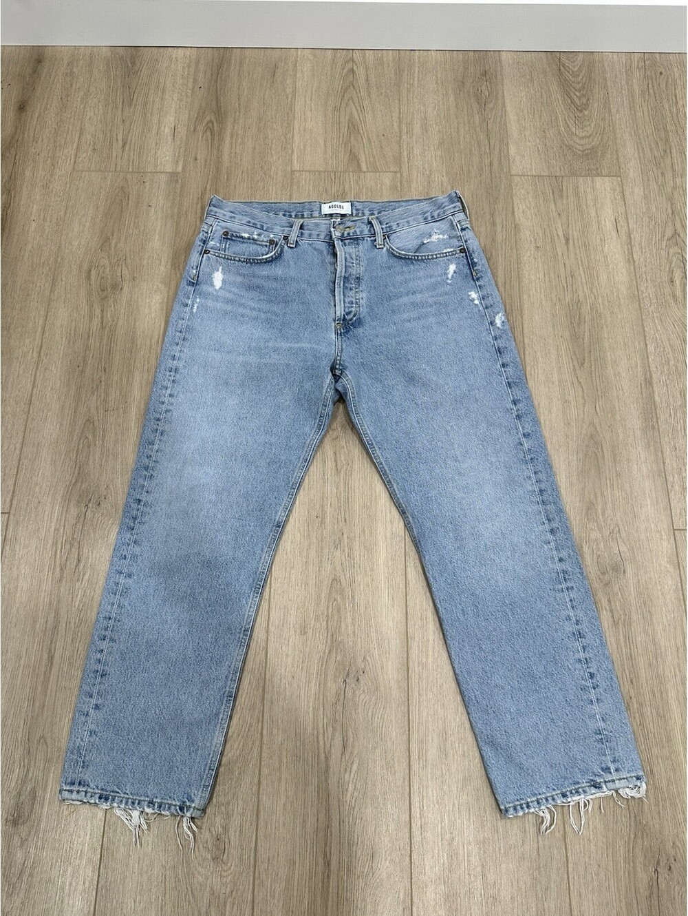 Agolde Parker Jeans Women's Sz 29 Swampmeet High Rise Straight Leg Distressed